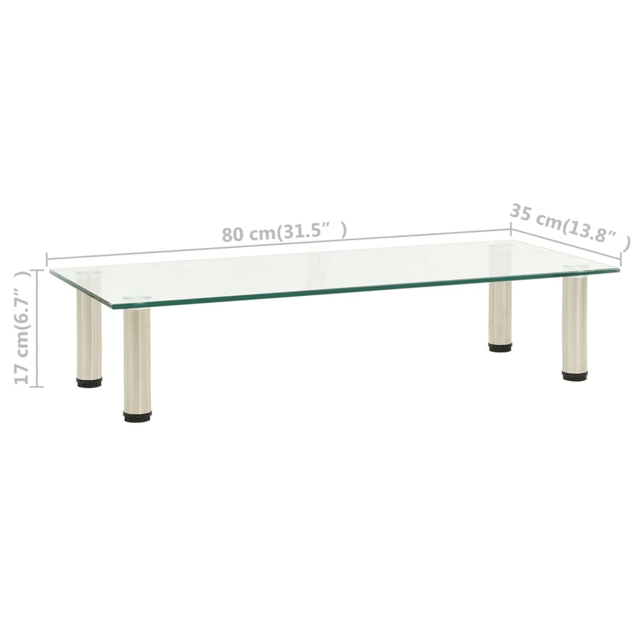Tv-Meubel Gehard Glas Transparant 80 x 35 x 17 cm Doorzichtig