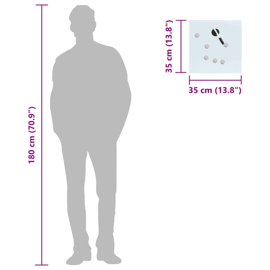 Sleutelkast Met Magneetbord 35 x 35 x 4 cm Wit