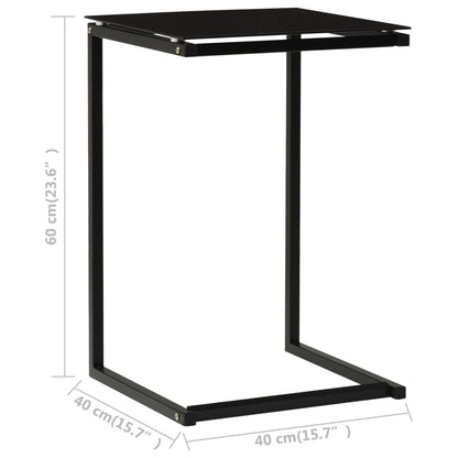 Bijzettafel 40X40X60 Cm Gehard Glas Zwart