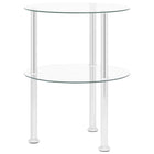 Bijzettafel 38x50 cm gehard glas roestvrij staal
