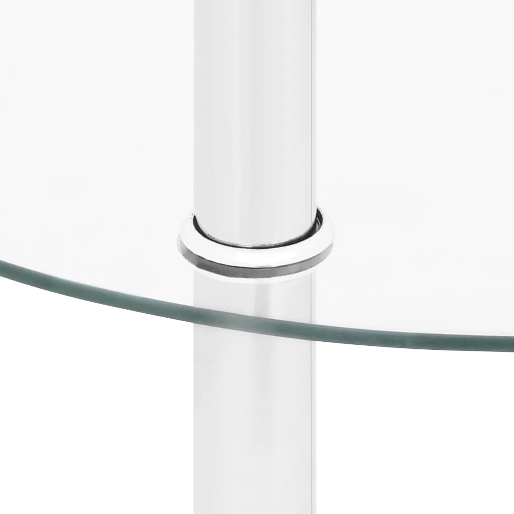 Bijzettafel 2-laags 38 cm gehard glas transparant