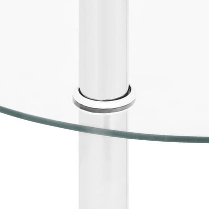 Bijzettafel 2-laags 38 cm gehard glas transparant