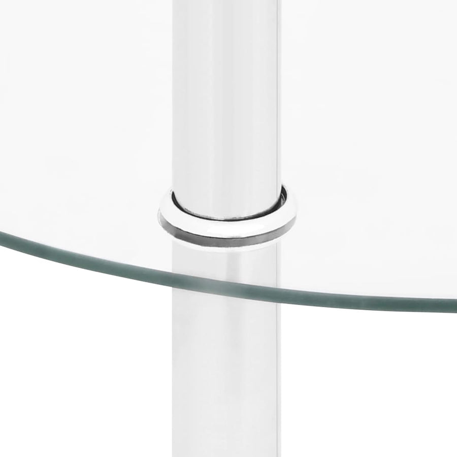 Bijzettafel 2-laags 38 cm gehard glas transparant