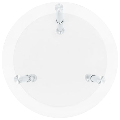 Bijzettafel 2-laags 38 cm gehard glas transparant