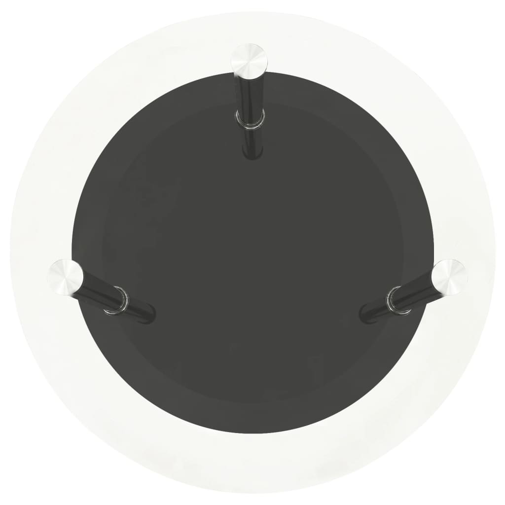 Bijzettafel 2-Laags 38 Cm Gehard Glas Transparant en zwart Rond