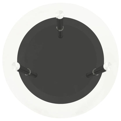 Bijzettafel 2-Laags 38 Cm Gehard Glas Transparant en zwart Rond