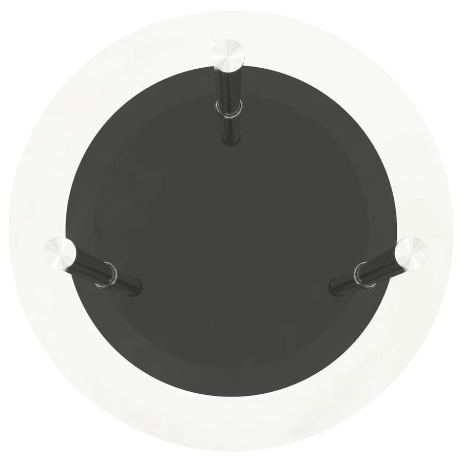 Bijzettafel 2-Laags 38 Cm Gehard Glas Transparant en zwart Rond