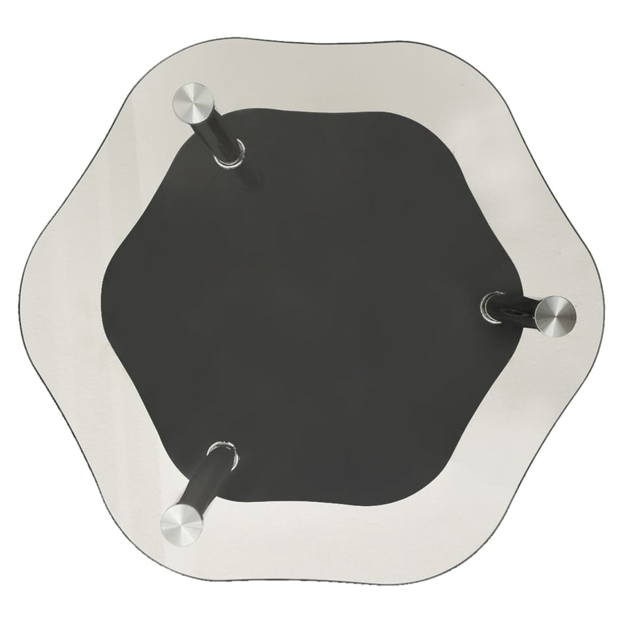 Bijzettafel 2-Laags 38X38X50 Cm Gehard Glas Transparant en zwart