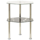 Bijzettafel 38x38x50 cm gehard glas zwart marmer