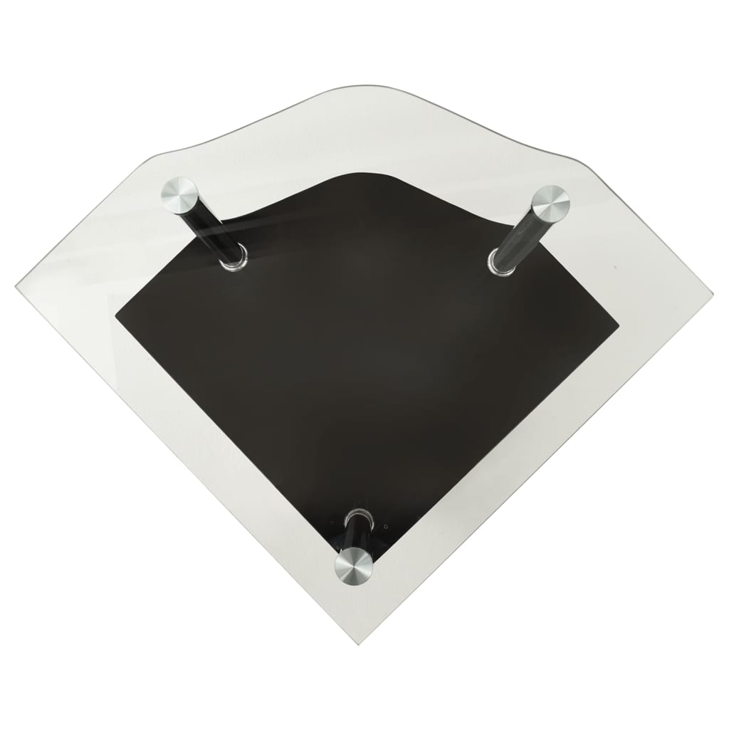 Bijzettafel 2-Laags 38X38X50 Cm Gehard Glas Transparant en zwart