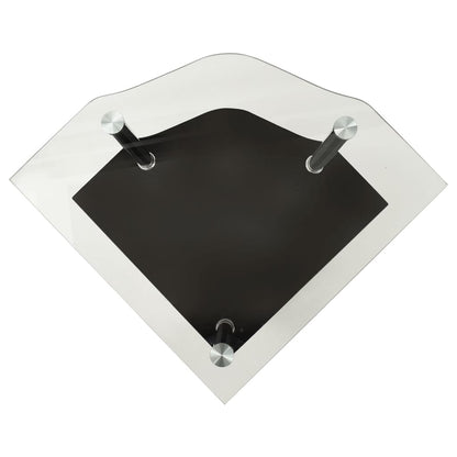 Bijzettafel 2-Laags 38X38X50 Cm Gehard Glas Transparant en zwart