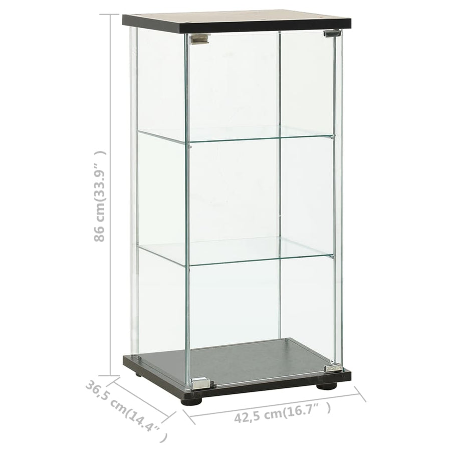 Vitrinekast Gehard Glas 42.5 x 36.5 x 86 cm Zwart