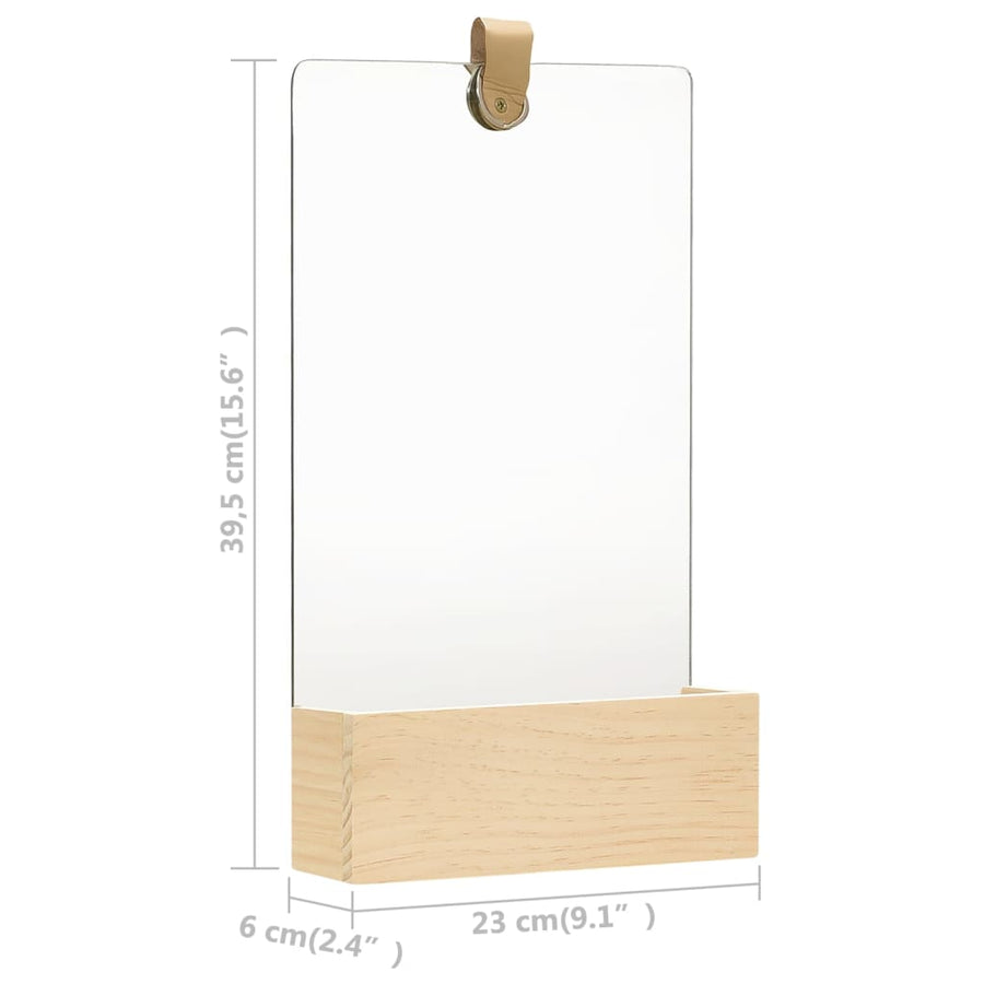 Wandspiegel 23X29,5 Cm Massief Grenenhout 23 x 39.5 cm