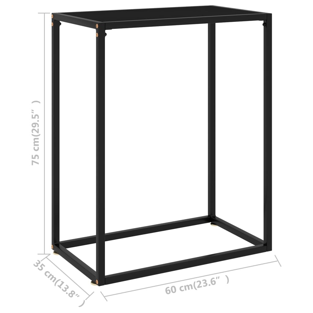 Wandtafel 60x35x75 cm gehard glas zwart 60 x 35 x 75 cm Zonder pootjes