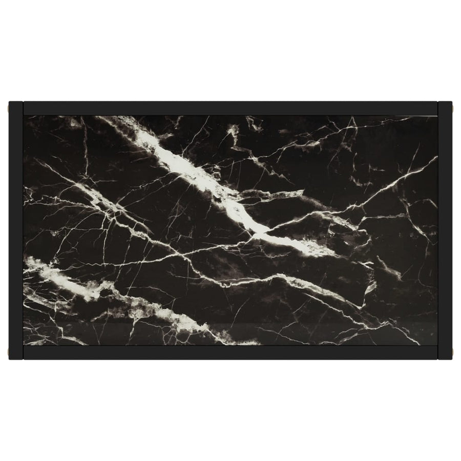 Wandtafel 60x35x75 cm gehard glas zwart 60 x 35 x 75 cm Zonder pootjes