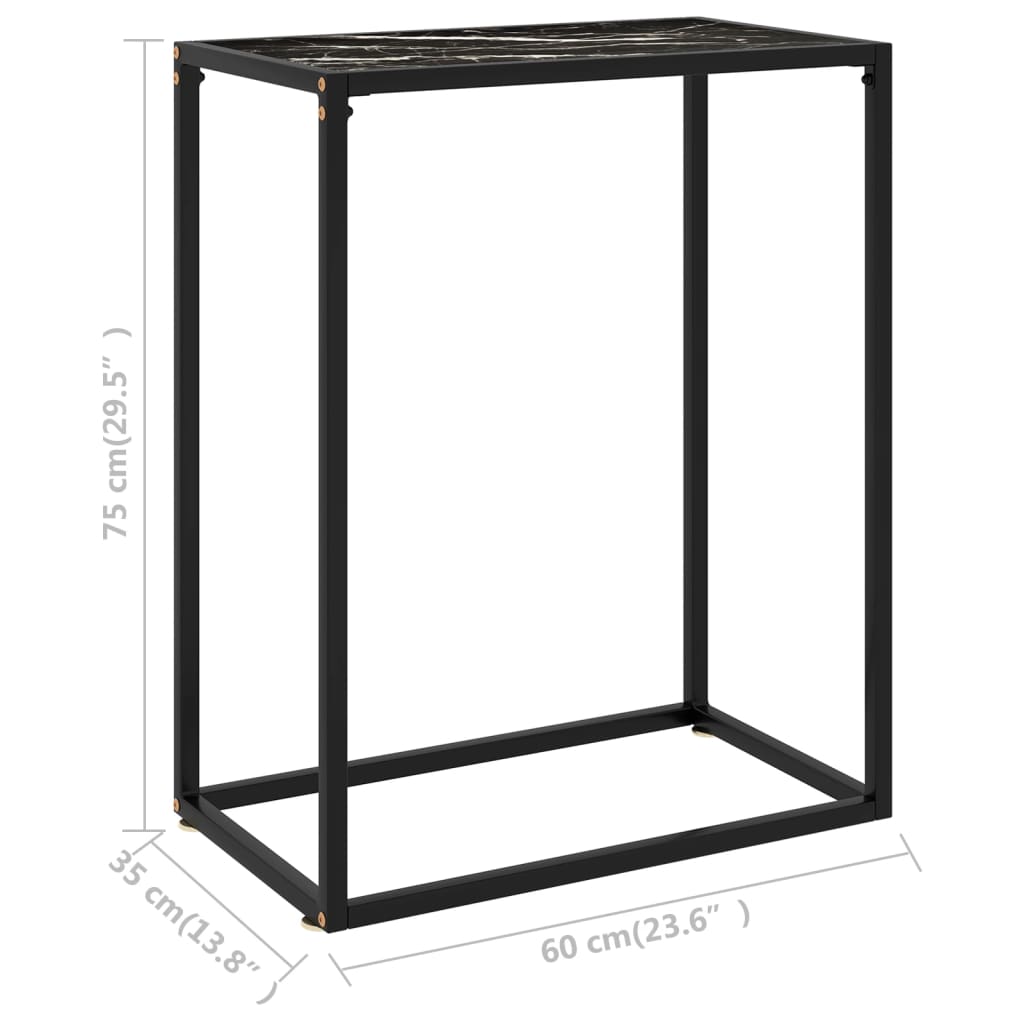 Wandtafel 60x35x75 cm gehard glas zwart 60 x 35 x 75 cm Zonder pootjes