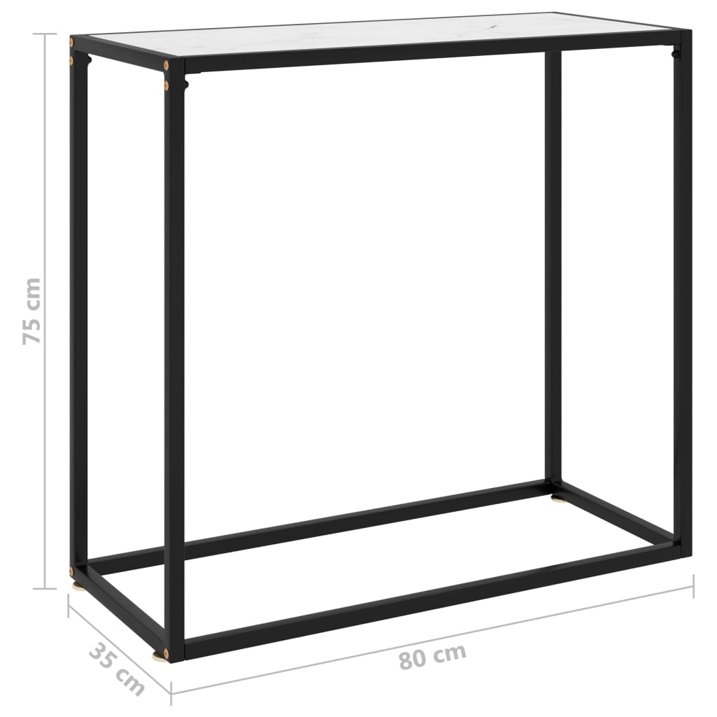 Wandtafel 80x35x75 cm gehard glas wit 1 80 x 35 x 75 cm Wit