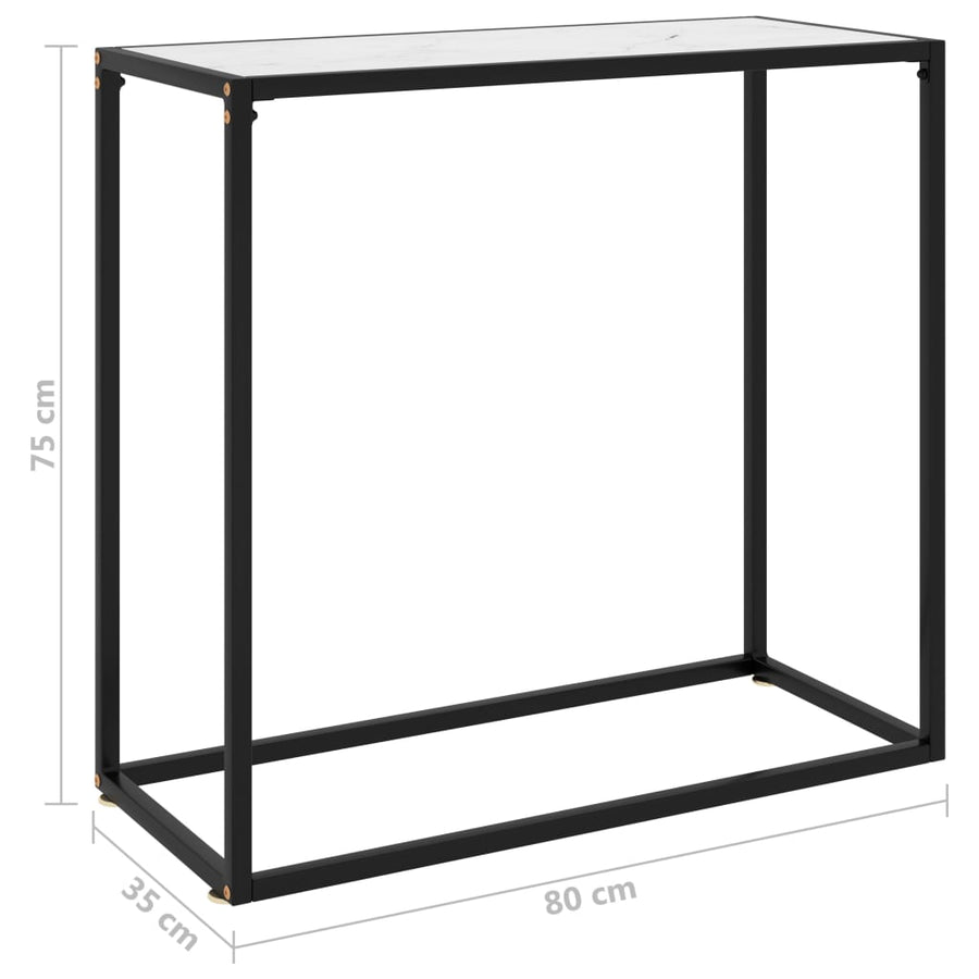 Wandtafel 80x35x75 cm gehard glas wit 1 80 x 35 x 75 cm Wit