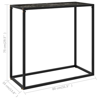 Wandtafel 80x35x75 cm gehard glas zwart 80 x 35 x 75 cm Zonder pootjes