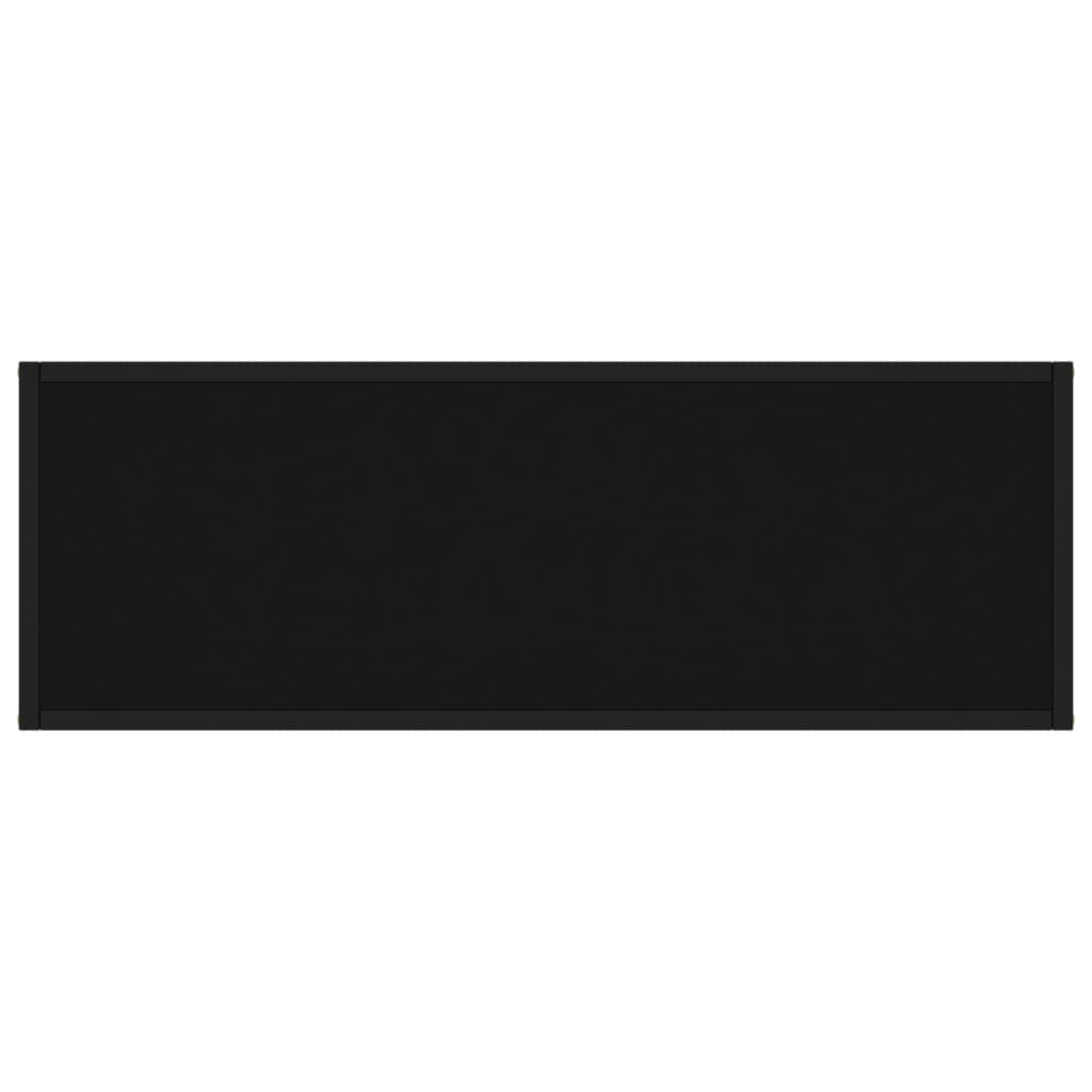 Wandtafel 100x35x75 cm gehard glas zwart 100 x 35 x 75 cm Zonder pootjes