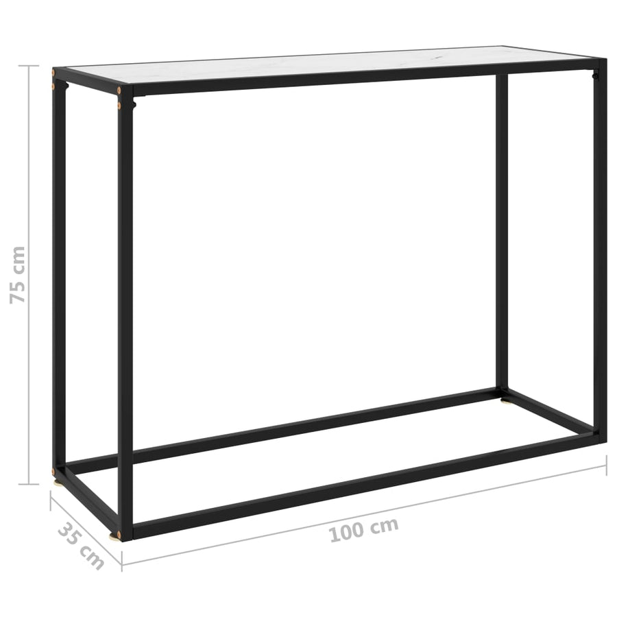 Wandtafel 100x35x75 cm gehard glas wit 100 x 35 x 75 cm Zonder pootjes