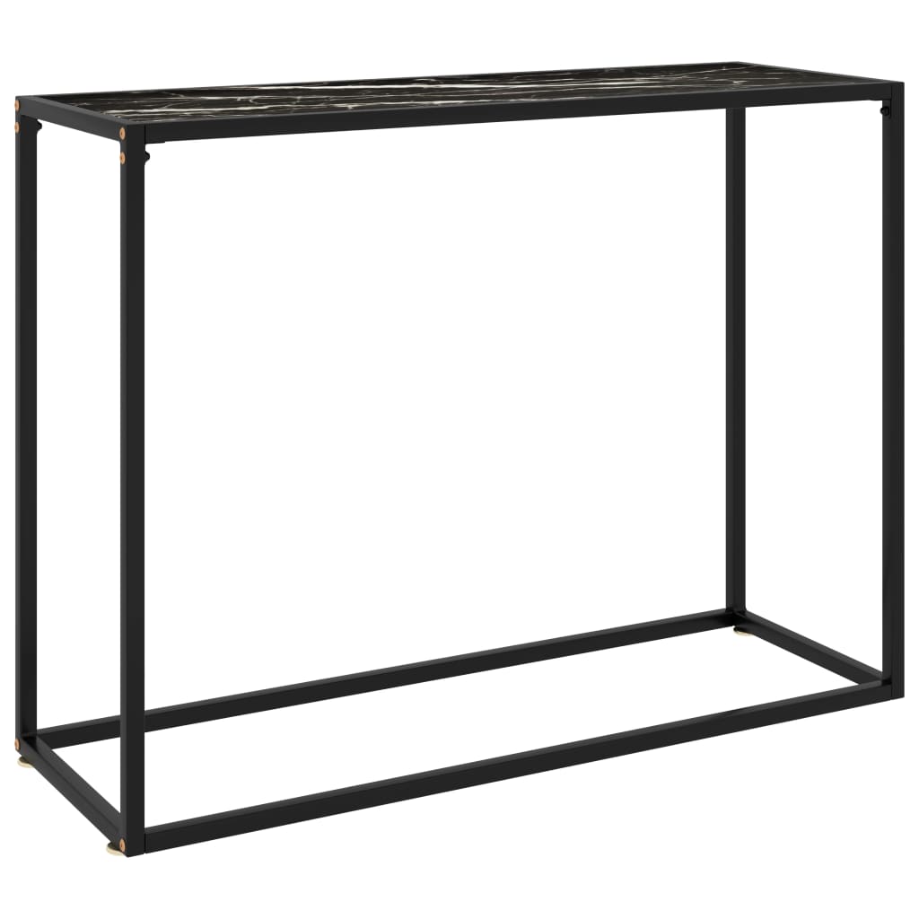Wandtafel 100x35x75 cm gehard glas zwart 1 100 x 35 x 75 cm Zwart en wit