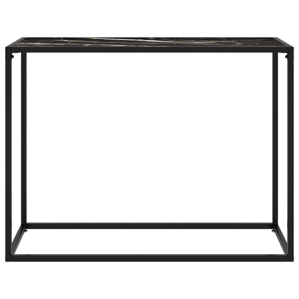 Wandtafel 100x35x75 cm gehard glas zwart 1 100 x 35 x 75 cm Zwart en wit