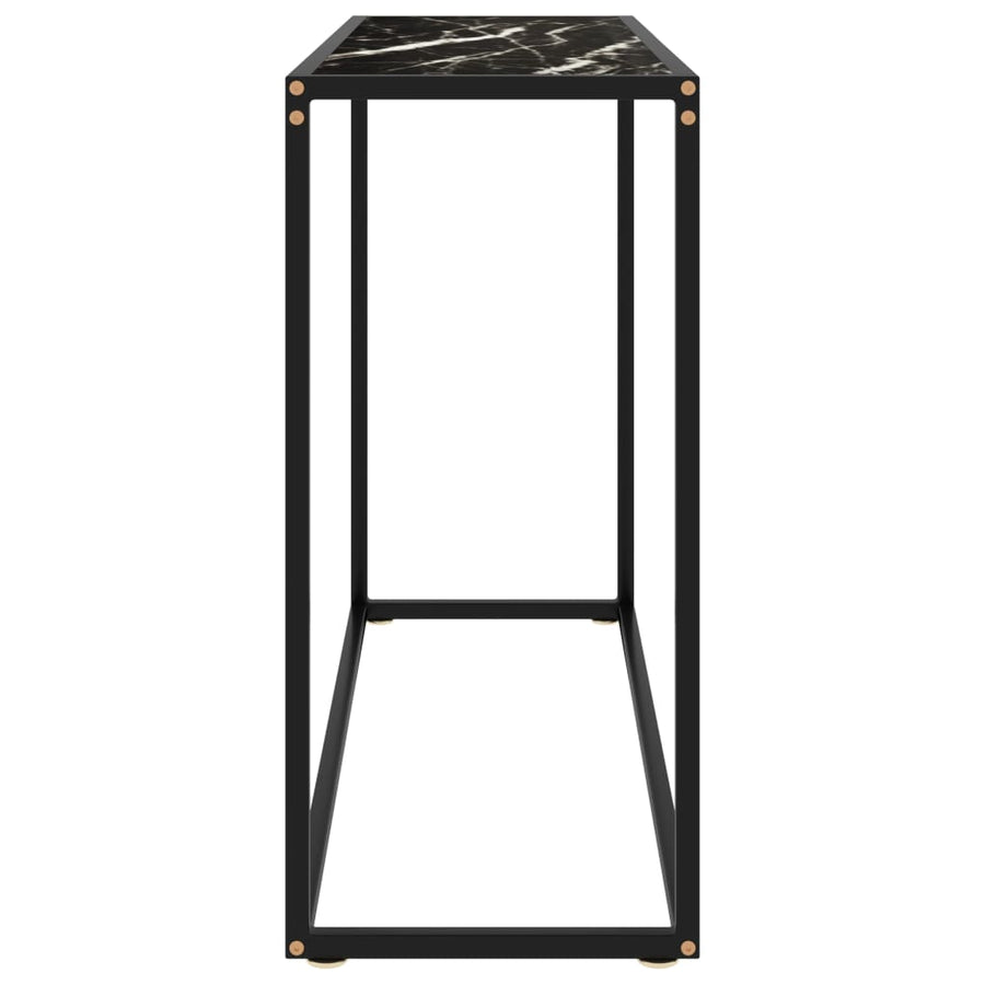 Wandtafel 100x35x75 cm gehard glas zwart 1 100 x 35 x 75 cm Zwart en wit