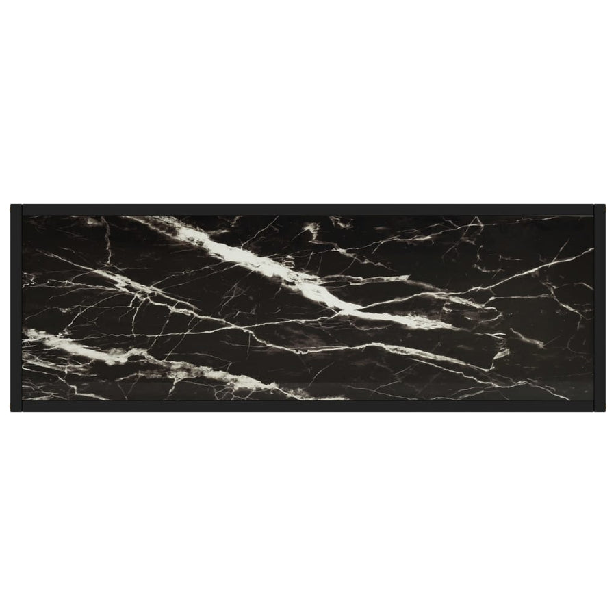 Wandtafel 100x35x75 cm gehard glas zwart 1 100 x 35 x 75 cm Zwart en wit