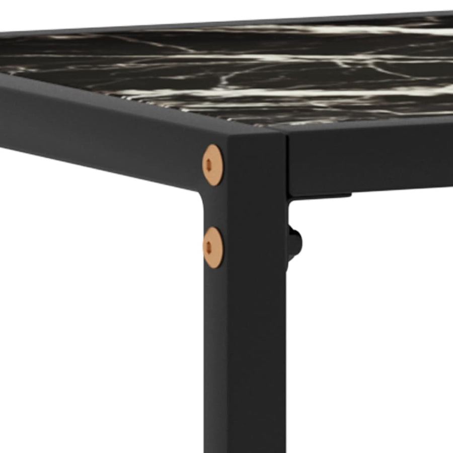 Wandtafel 100x35x75 cm gehard glas zwart 1 100 x 35 x 75 cm Zwart en wit