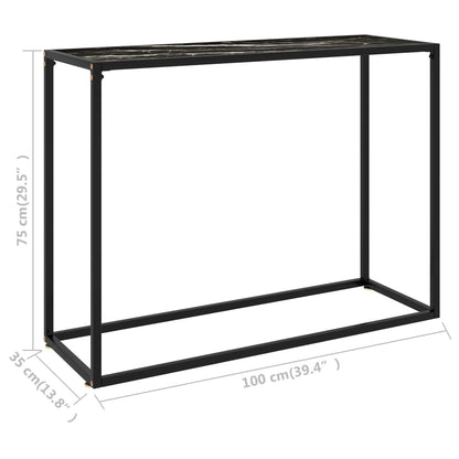 Wandtafel 100x35x75 cm gehard glas zwart 1 100 x 35 x 75 cm Zwart en wit