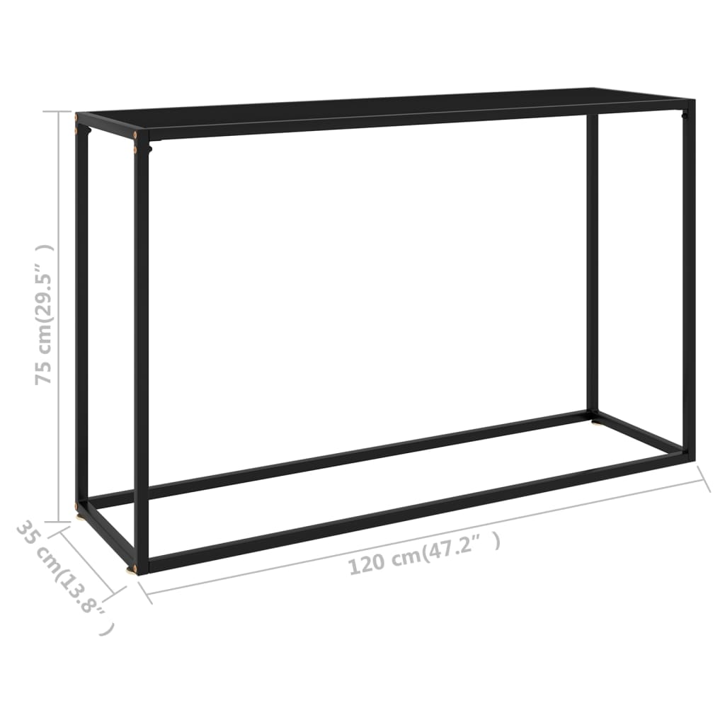 Wandtafel 120x35x75 cm gehard glas zwart 1 120 x 35 x 75 cm Zwart