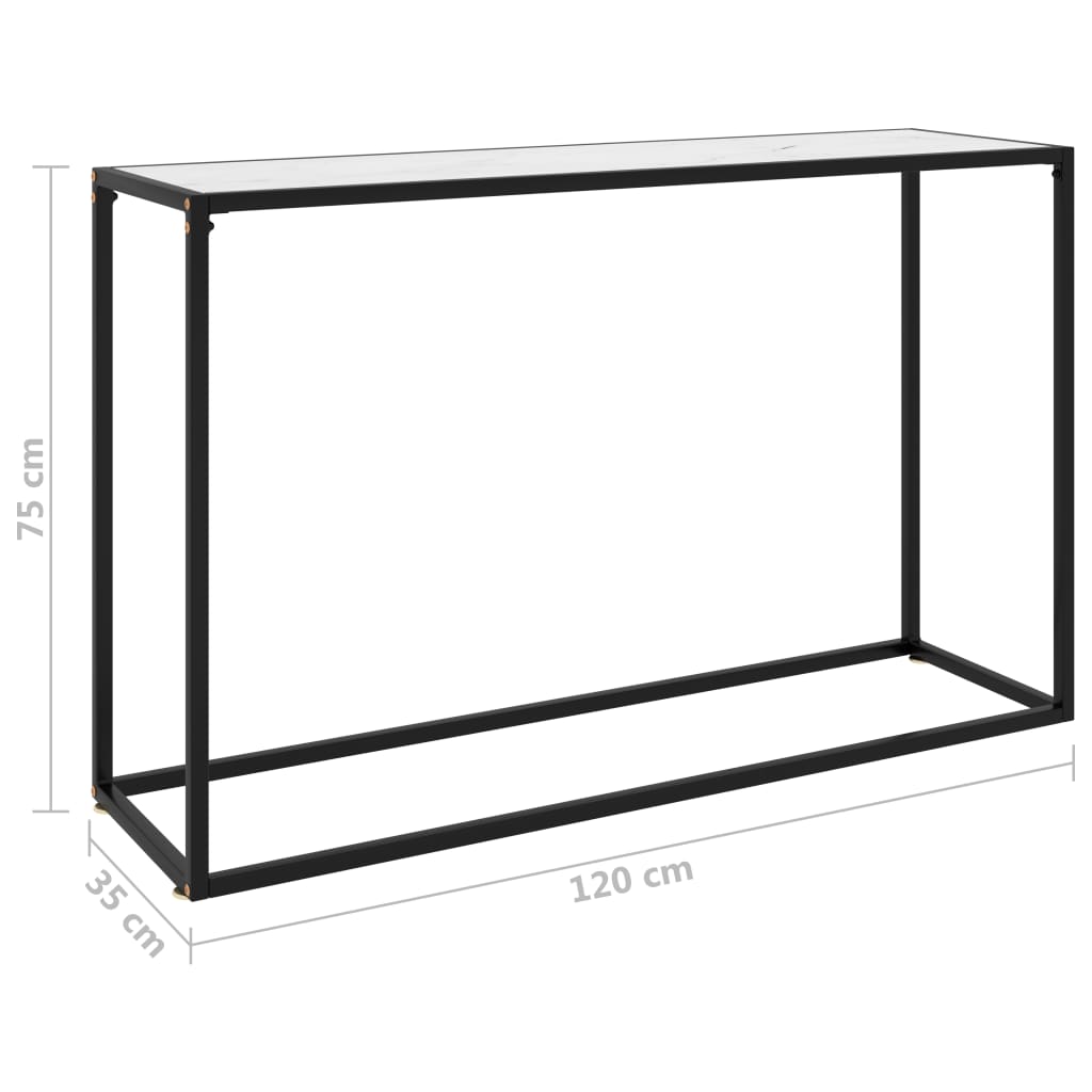 Wandtafel 120x35x75 cm gehard glas wit 1 120 x 35 x 75 cm Wit