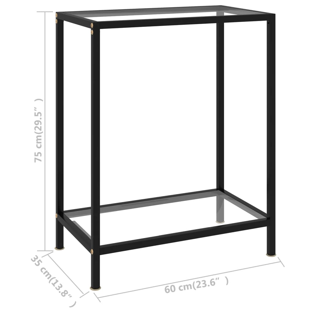 Wandtafel 60x35x75 cm gehard glas transparant 60 x 35 x 75 cm Met pootjes