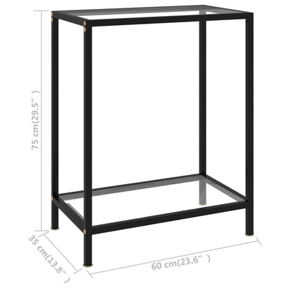 Wandtafel 60x35x75 cm gehard glas transparant 60 x 35 x 75 cm Met pootjes
