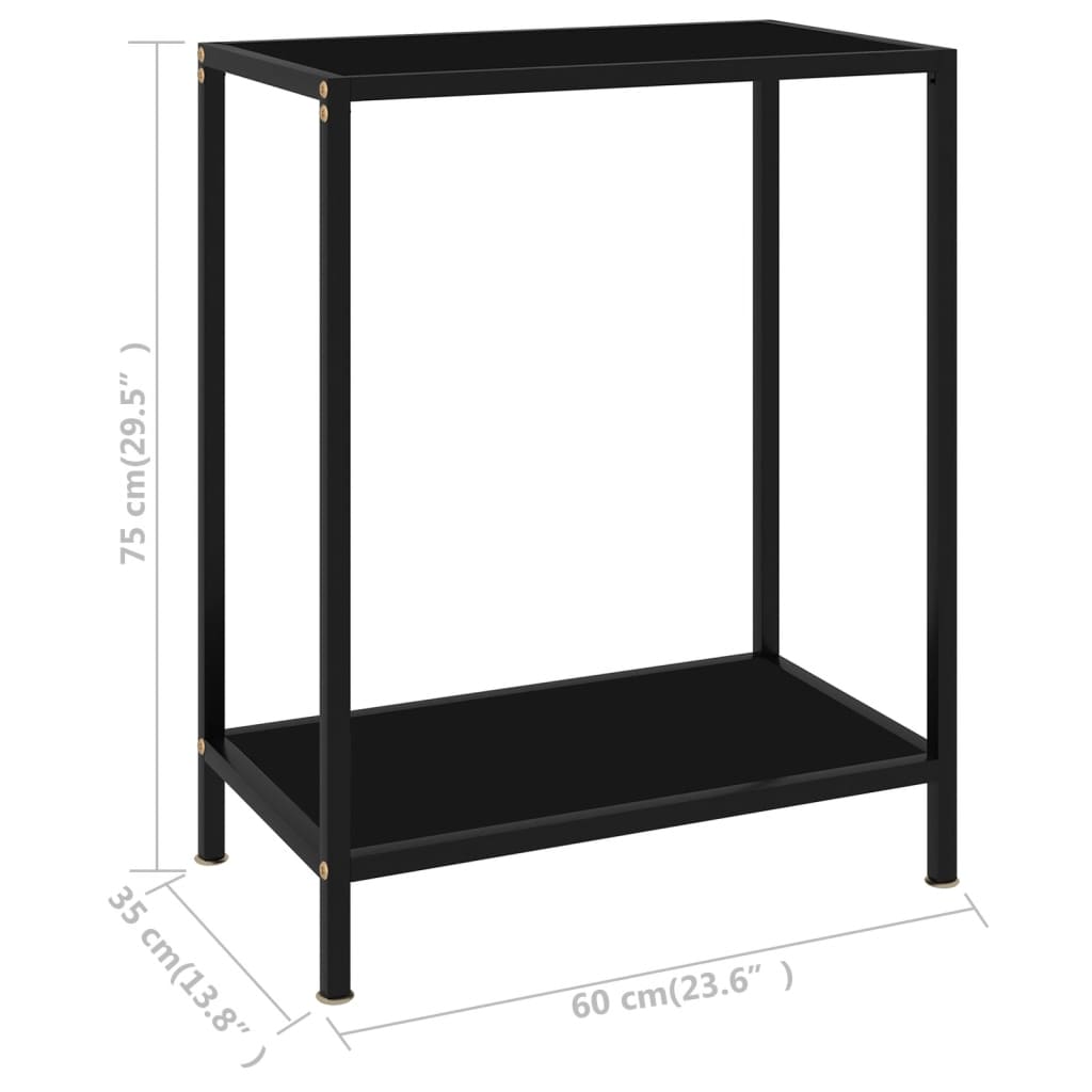 Wandtafel 60x35x75 cm gehard glas zwart 1 60 x 35 x 75 cm Zwart