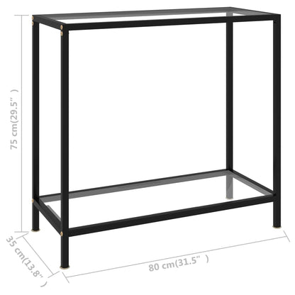 Wandtafel 80x35x75 cm gehard glas transparant 80 x 35 x 75 cm Met pootjes