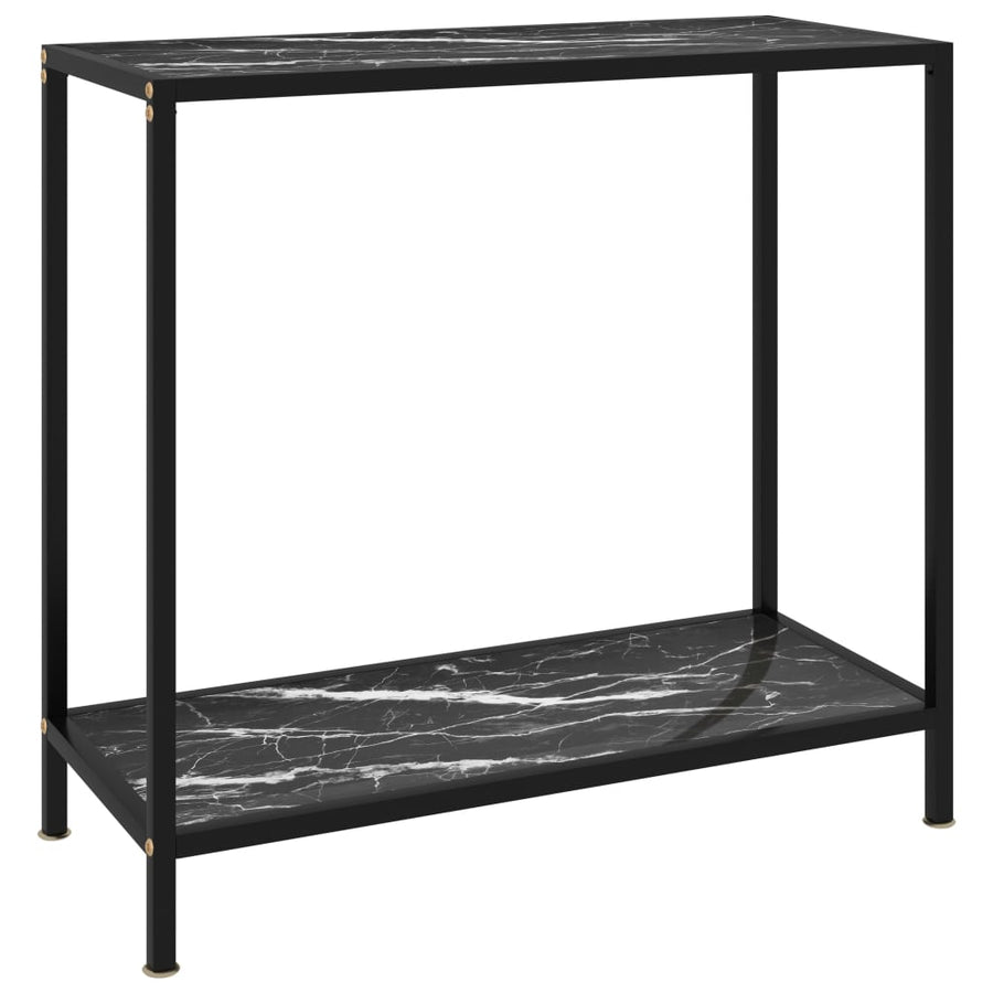 Wandtafel 80x35x75 cm gehard glas zwart 1 80 x 35 x 75 cm Zwart en wit