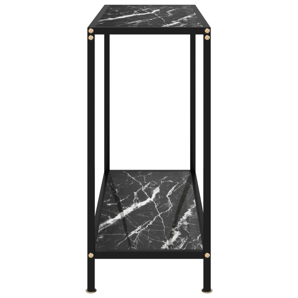 Wandtafel 80x35x75 cm gehard glas zwart 1 80 x 35 x 75 cm Zwart en wit