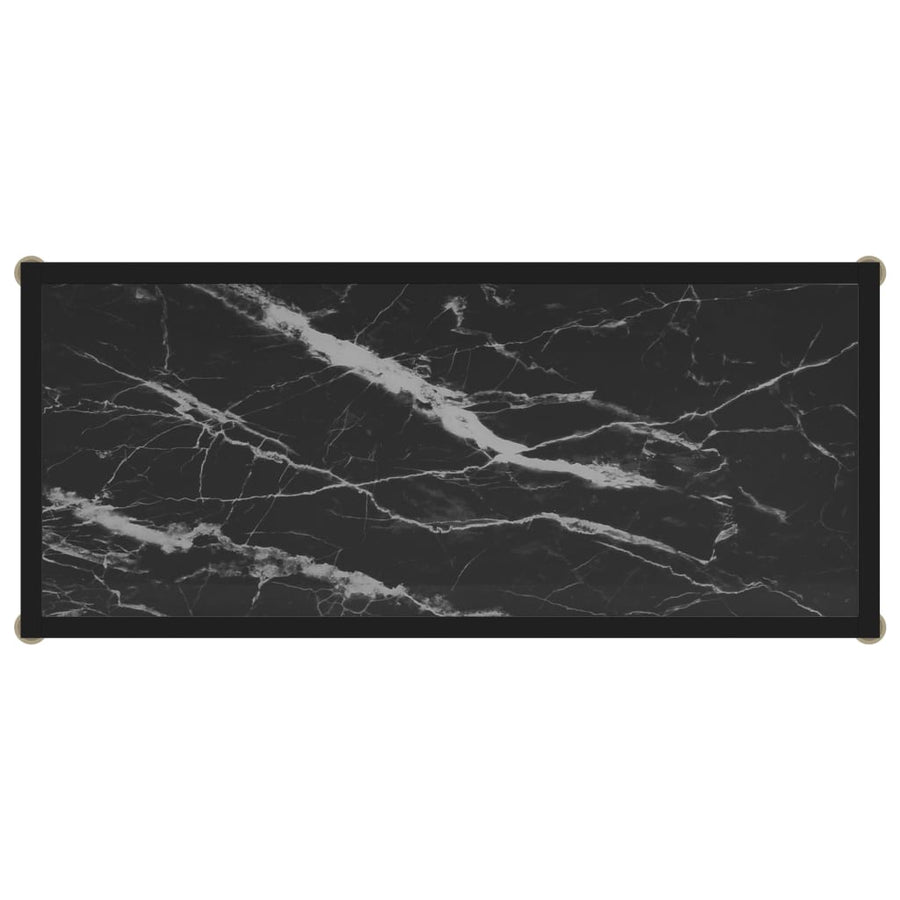 Wandtafel 80x35x75 cm gehard glas zwart 1 80 x 35 x 75 cm Zwart en wit