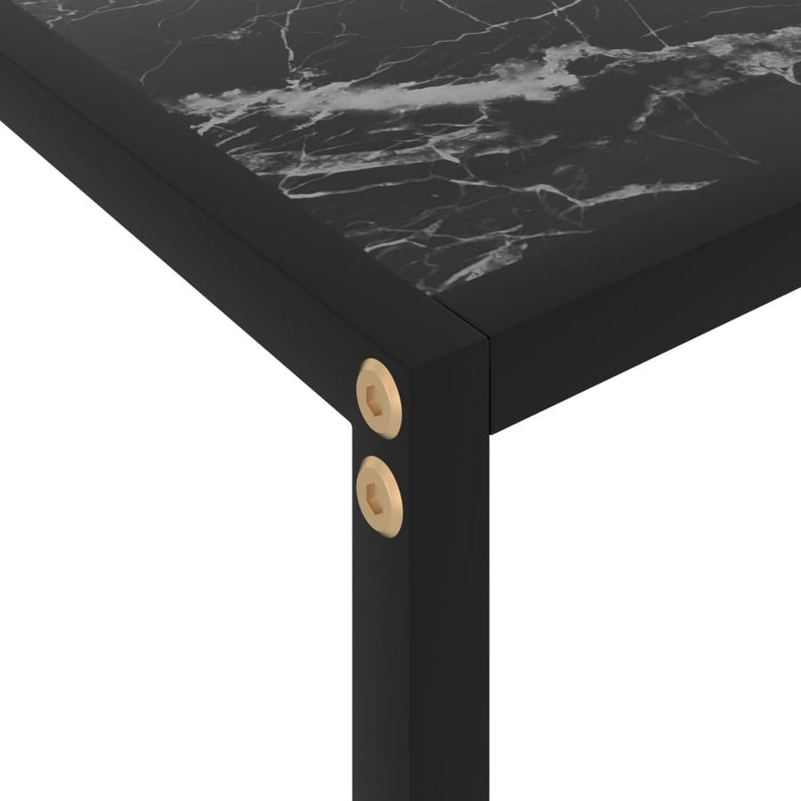 Wandtafel 80x35x75 cm gehard glas zwart 1 80 x 35 x 75 cm Zwart en wit