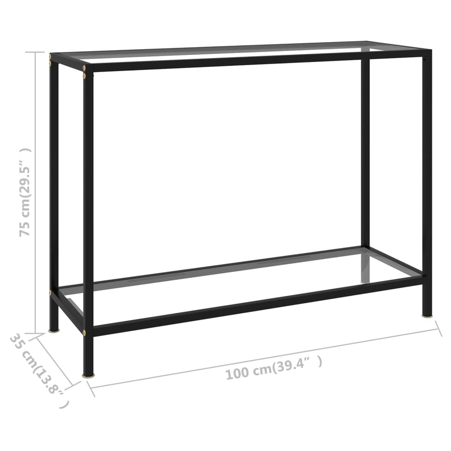 Wandtafel Gehard Glas Transparant Doorzichtig 100 x 35 x 75 cm Met pootjes