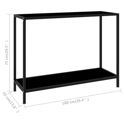 Wandtafel 100x35x75 cm gehard glas zwart 1 100 x 35 x 75 cm Zwart