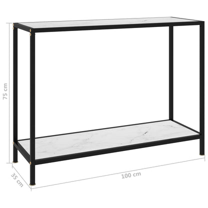 Wandtafel 100x35x75 cm gehard glas wit 1 100 x 35 x 75 cm Wit