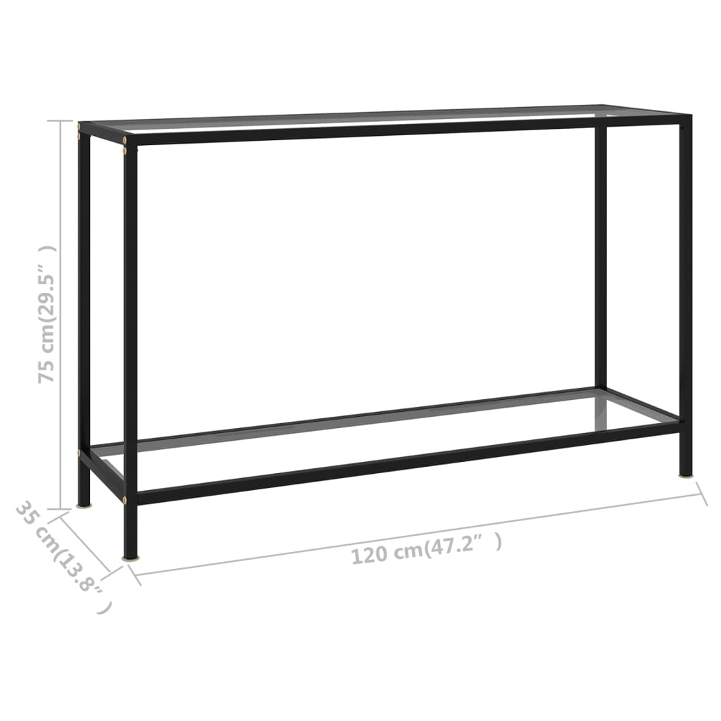 Wandtafel 120x35x75 cm gehard glas transparant 120 x 35 x 75 cm Met pootjes