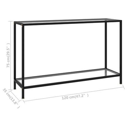 Wandtafel 120x35x75 cm gehard glas transparant 120 x 35 x 75 cm Met pootjes