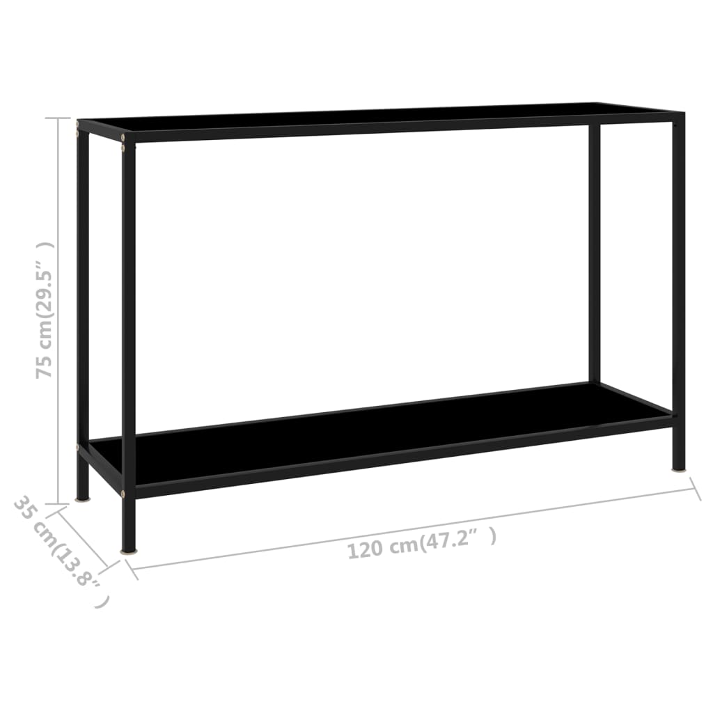 Wandtafel 120x35x75 cm gehard glas zwart 1 120 x 35 x 75 cm Zwart