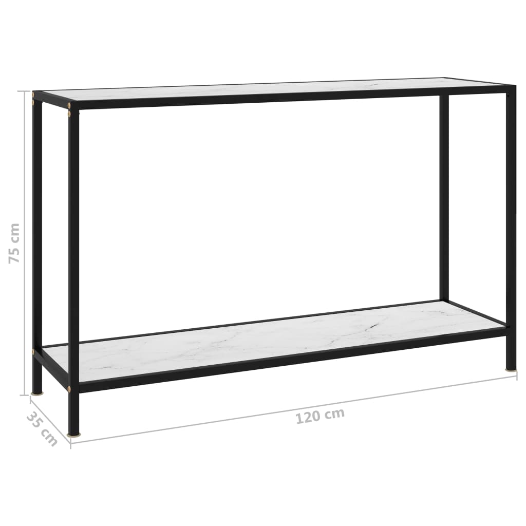 Wandtafel 120x35x75 cm gehard glas wit 1 120 x 35 x 75 cm Wit