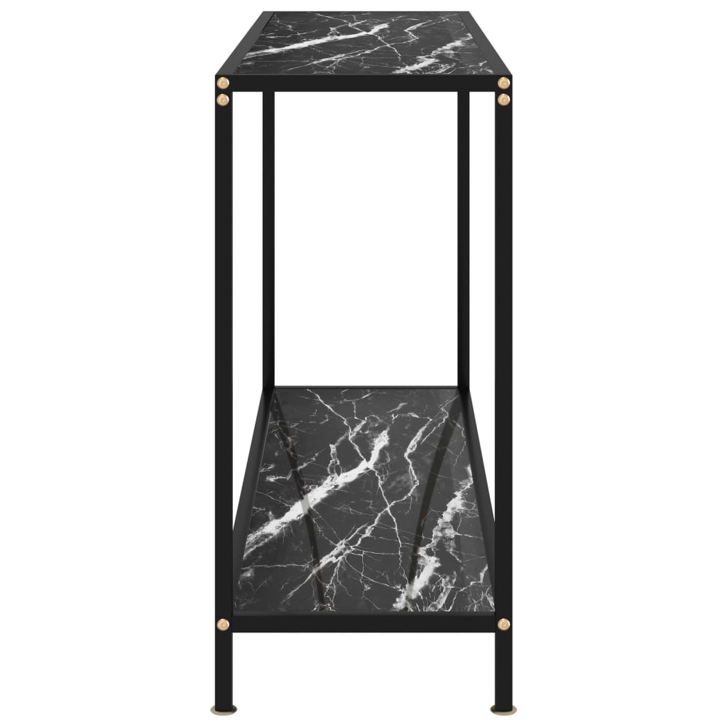 Wandtafel 120x35x75 cm gehard glas zwart 1 120 x 35 x 75 cm Zwart en wit