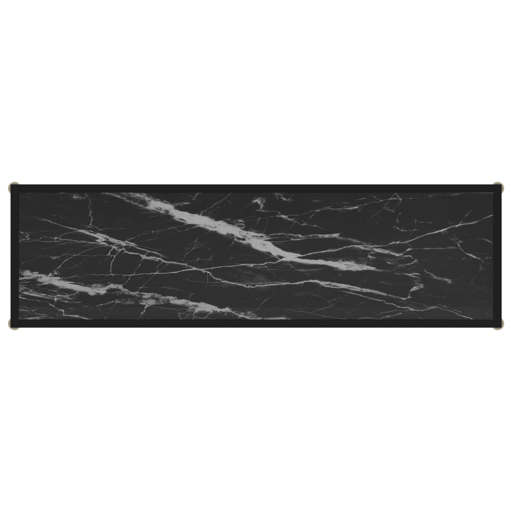 Wandtafel 120x35x75 cm gehard glas zwart 1 120 x 35 x 75 cm Zwart en wit